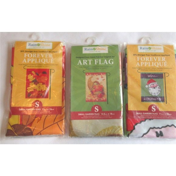3 RAIN OR SHINE all Garden Flags Fall Christmas - Picture 3 of 6